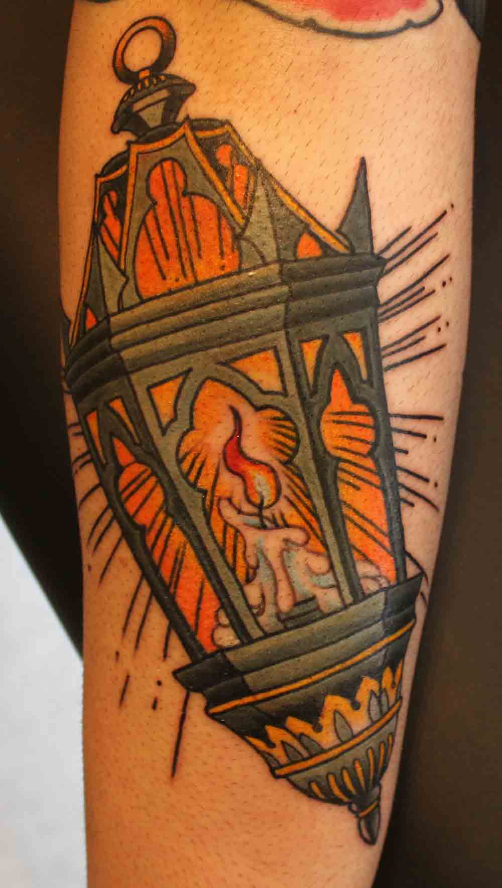 Lamp Colored Tattoo Custom Tattoos In New York Lamp Colored Tattoo Custom Tattoos In New York