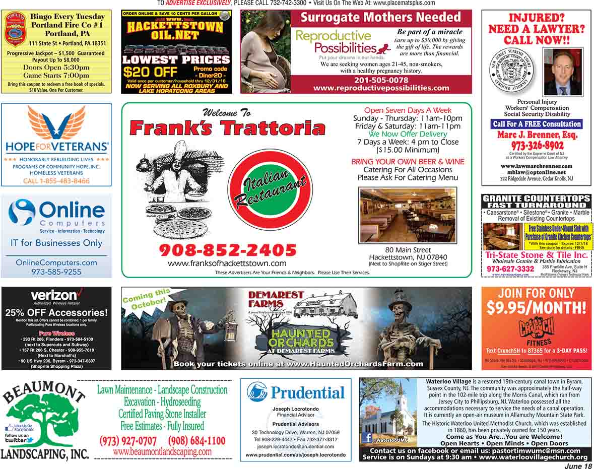 Advertising Placemat Company Northern, NJ Placemats Plus Service