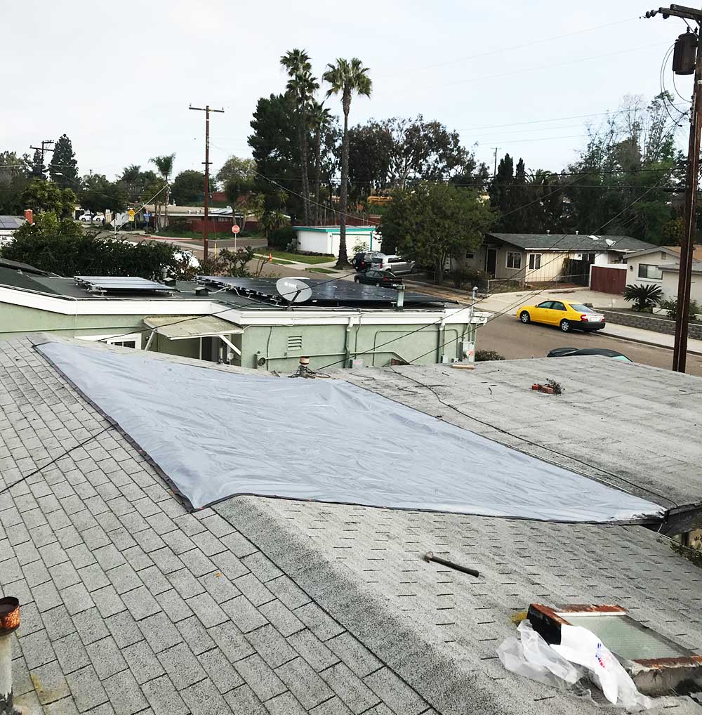 Emergency Roof Tarping Services San Diego, CA GBC Remodeling, Inc.