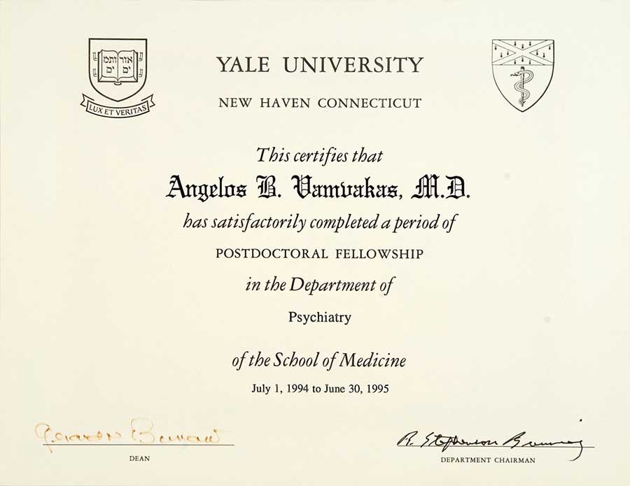 Psychiatry Qualifications Diberville, MS Angelos B. Vamvakas, M.D.