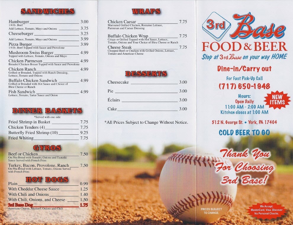 Delicious Food York, PA 3rd Base