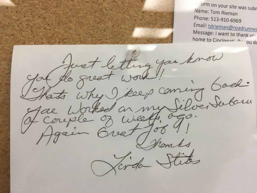 Auto Body Testimonials in Traverse City, MI Olson’s Auto Body