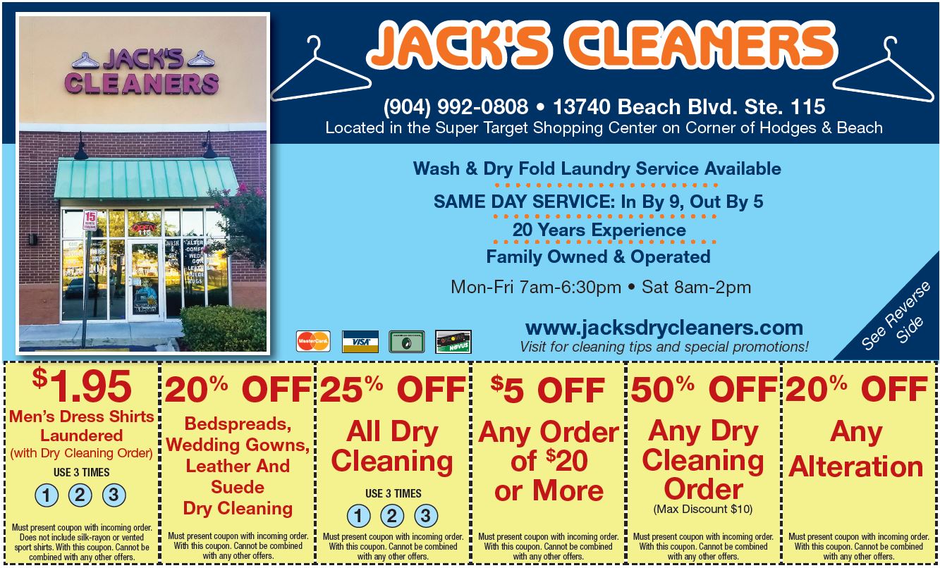 Coupons Jacksonville FL Jack s Cleaners