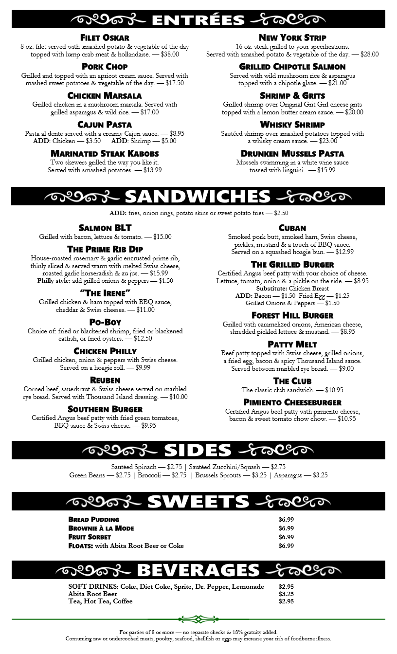 Regular Menu