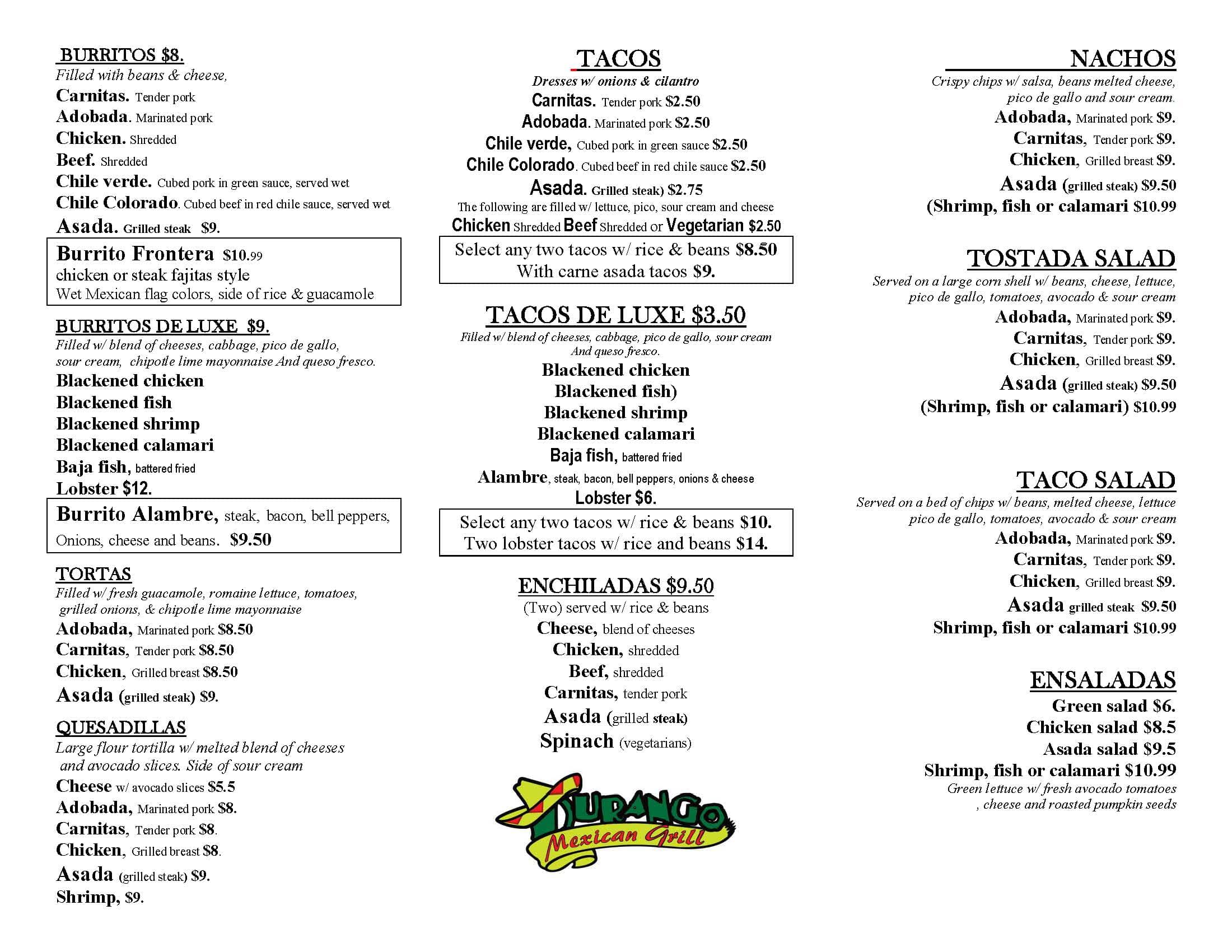 Durango Mexican Food Brea Durango Mexican Food Brea