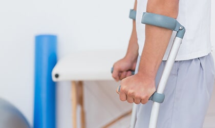 Man on crutches - Civil law  in San Francisco, CA