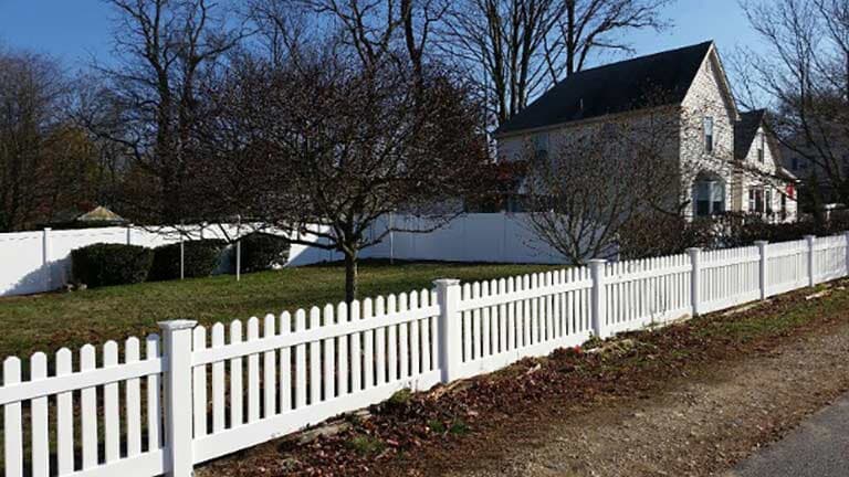 Vinyl fencing installation in Bridgewater, MA